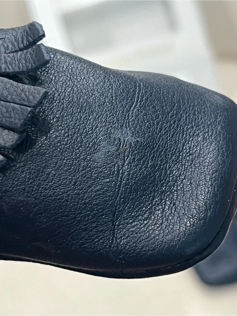 Freshly Picked Navy Leather Baby Moccasins